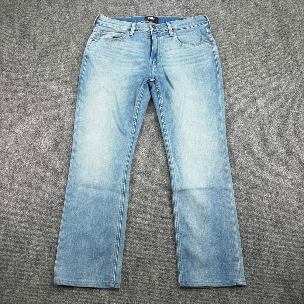 Paige Jeans Mens 31‎ (Fits 32x26) Blue Federal Slim Straight Leg Light Wash